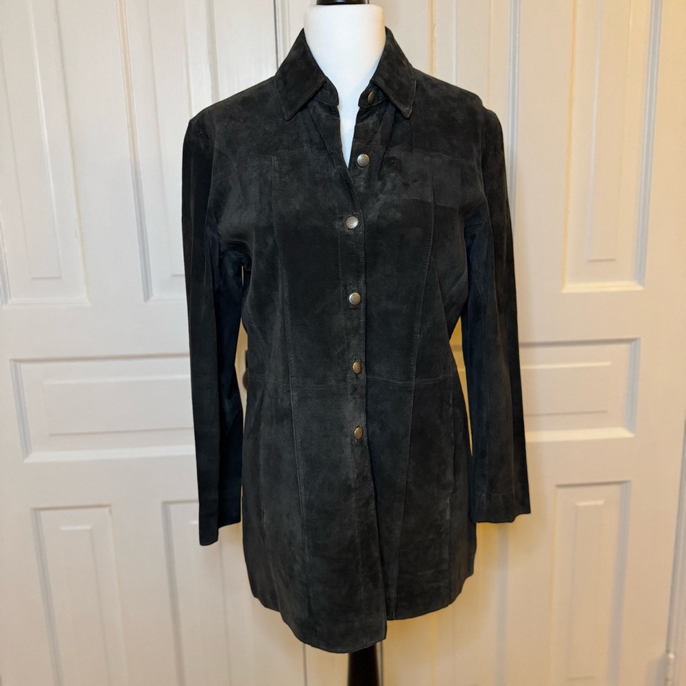 Chico's Dark Green Suede Blazer
